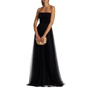 NWT Chiara Boni La Petite Robe Brielle Floral Mesh Strapless Gown $1190